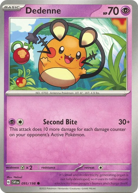 Dedenne #095/198 Pokémon card from Scarlet & Violet Base Set