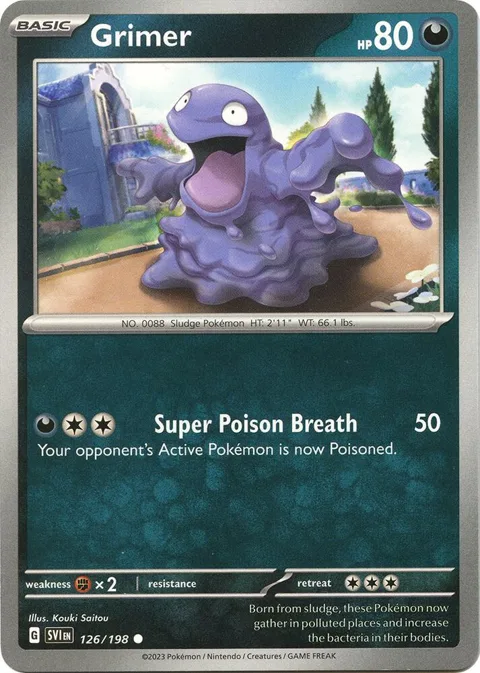 Grimer #126/198 Pokémon card from Scarlet & Violet Base Set