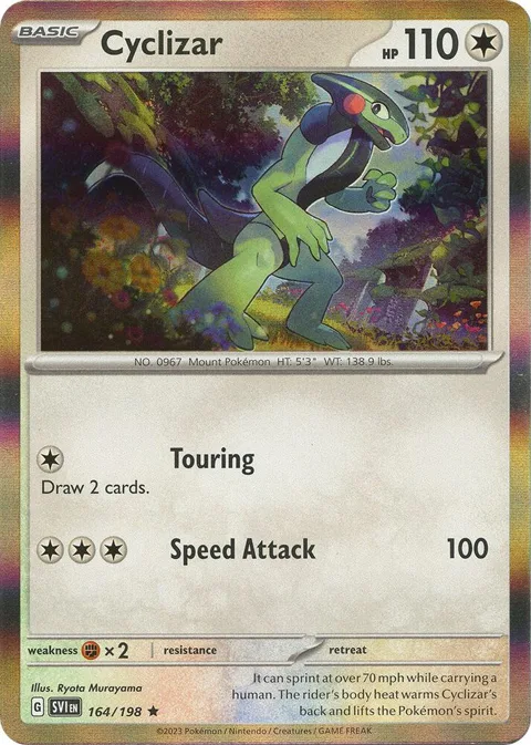 Cyclizar #164/198 Holofoil Pokémon card from Scarlet & Violet Base Set