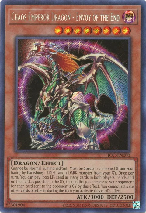 Chaos Emperor Dragon - Envoy of the End IOC-EN000 Yu-Gi-Oh card from Invasion of Chaos (25th Anniversary Edition)
