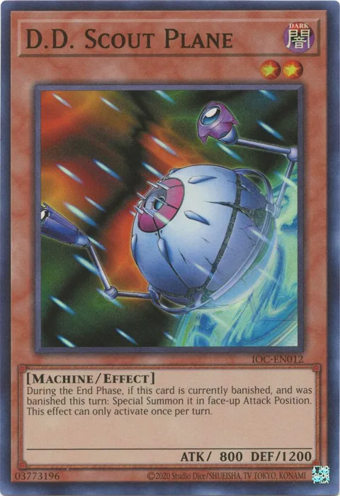 D.D. Scout Plane IOC-EN012 IOC-EN Unlimited Super Rare Yu-Gi-Oh card from Invasion of Chaos (25th Anniversary Edition)