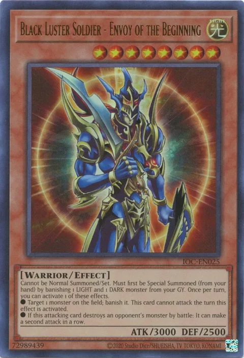 Black Luster Soldier - Envoy of the Beginning IOC-EN025 IOC-EN Unlimited Ultra Rare Yu-Gi-Oh card from Invasion of Chaos (25th Anniversary Edition)
