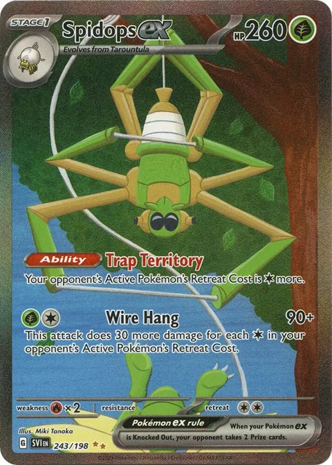 Spidops ex #243/198 Holofoil Pokémon card from Scarlet & Violet Base Set