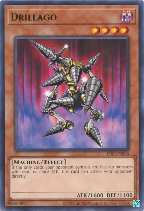 Drillago IOC-EN026 Yu-Gi-Oh card from Invasion of Chaos (25th Anniversary Edition)