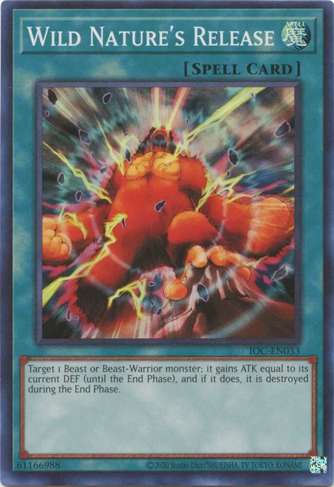 Wild Nature's Release IOC-EN033 IOC-EN Unlimited Super Rare Yu-Gi-Oh card from Invasion of Chaos (25th Anniversary Edition)