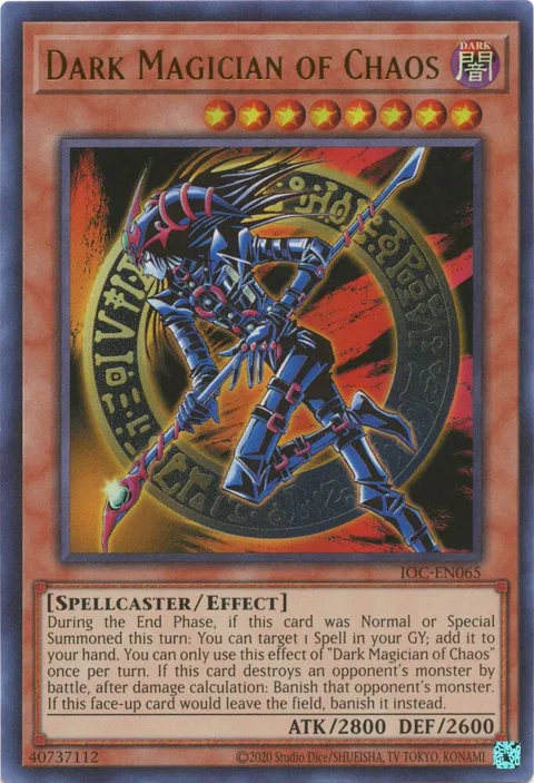 Dark Magician of Chaos IOC-EN065 IOC-EN Unlimited Ultra Rare Yu-Gi-Oh card from Invasion of Chaos (25th Anniversary Edition)