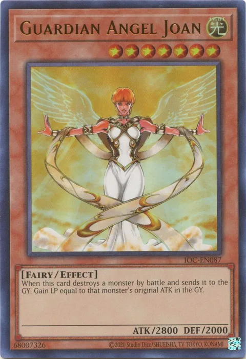 Guardian Angel Joan IOC-EN087 IOC-EN Unlimited Ultra Rare Yu-Gi-Oh card from Invasion of Chaos (25th Anniversary Edition)