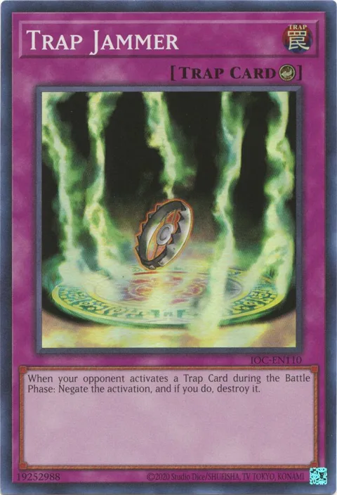 Trap Jammer IOC-EN110 IOC-EN Unlimited Super Rare Yu-Gi-Oh card from Invasion of Chaos (25th Anniversary Edition)