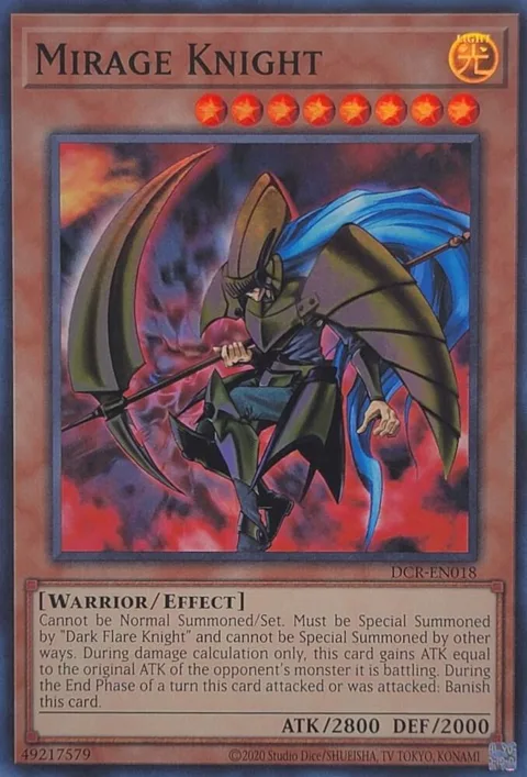 Mirage Knight DCR-EN018 DCR-EN Unlimited Super Rare Yu-Gi-Oh card from Dark Crisis (25th Anniversary Edition)