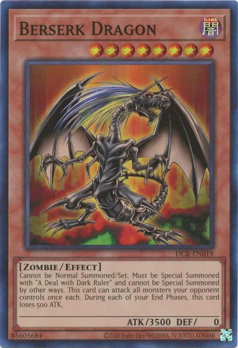 Berserk Dragon DCR-EN019 DCR-EN Unlimited Super Rare Yu-Gi-Oh card from Dark Crisis (25th Anniversary Edition)