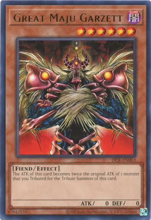 Great Maju Garzett DCR-EN063 Yu-Gi-Oh card from Dark Crisis (25th Anniversary Edition)