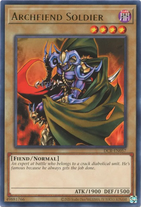 Archfiend Soldier DCR-EN057 Yu-Gi-Oh card from Dark Crisis (25th Anniversary Edition)