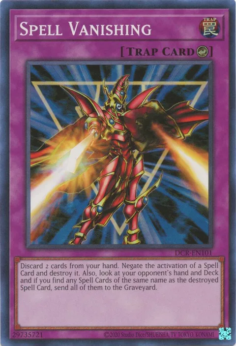 Spell Vanishing DCR-EN101 DCR-EN Unlimited Super Rare Yu-Gi-Oh card from Dark Crisis (25th Anniversary Edition)