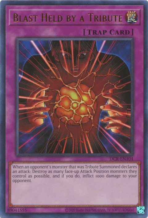 Blast Held by a Tribute DCR-EN104 DCR-EN Unlimited Ultra Rare Yu-Gi-Oh card from Dark Crisis (25th Anniversary Edition)
