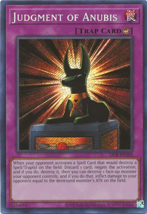 Judgment of Anubis DCR-EN105 Yu-Gi-Oh card from Dark Crisis (25th Anniversary Edition)