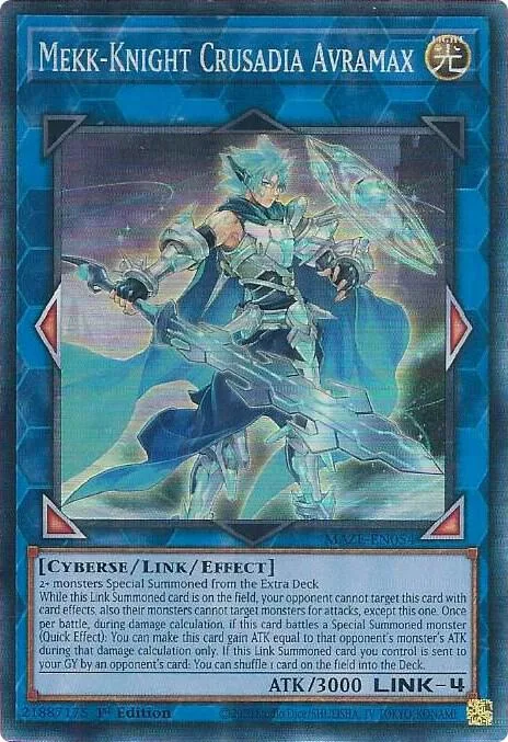 Mekk-Knight Crusadia Avramax Collector's Rare MAZE-EN054 Yu-Gi-Oh card from Maze of Memories