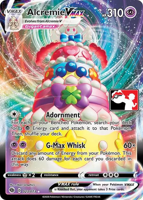 Alcremie VMAX #023/073 Holofoil Pokémon card from Prize Pack Series Cards