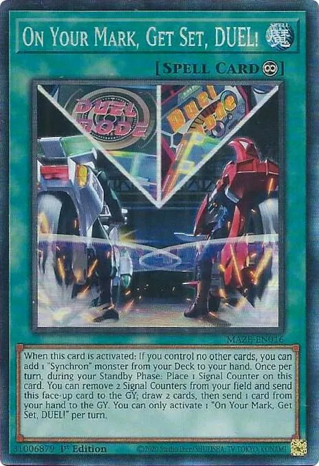 On Your Mark, Get Set, DUEL! Collector's Rare MAZE-EN016 Yu-Gi-Oh card from Maze of Memories