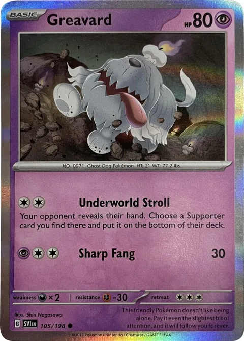 Greavard - 105/198 Mirage Holo #105/198 Holofoil Pokémon card from Miscellaneous Cards & Products