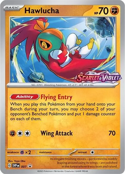 Hawlucha - 007 Prerelease #007 Holofoil Pokémon card from Scarlet & Violet Promo Cards