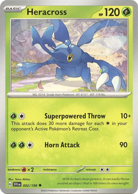 Heracross #002/198 Pokémon card from Scarlet & Violet Base Set