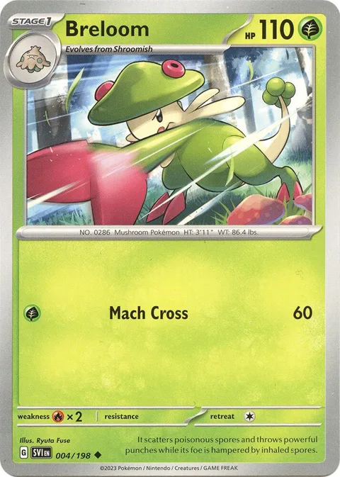 Breloom #004/198 Pokémon card from Scarlet & Violet Base Set