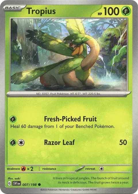 Tropius #007/198 Pokémon card from Scarlet & Violet Base Set