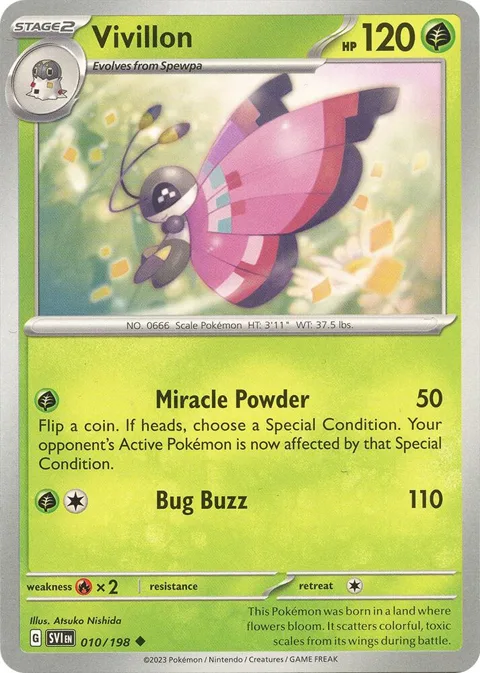 Vivillon #010/198 Pokémon card from Scarlet & Violet Base Set