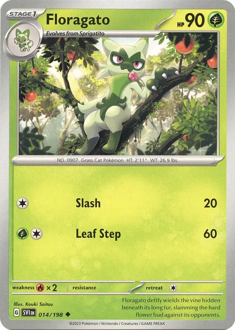 Floragato #014/198 Pokémon card from Scarlet & Violet Base Set