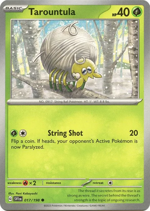 Tarountula #017/198 Reverse Holofoil Pokémon card from Scarlet & Violet Base Set