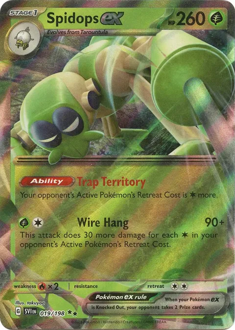 Spidops ex #019/198 Holofoil Pokémon card from Scarlet & Violet Base Set