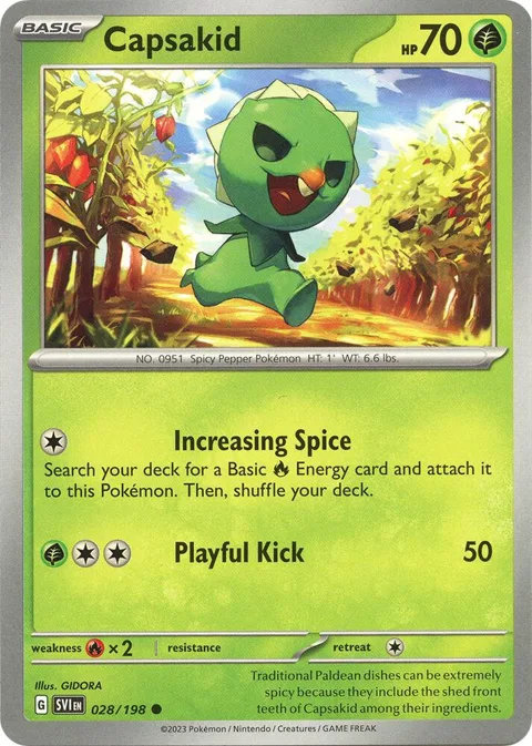 Capsakid #028/198 Pokémon card from Scarlet & Violet Base Set