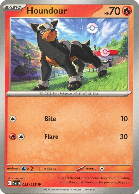 Houndour #033/198 Pokémon card from Scarlet & Violet Base Set