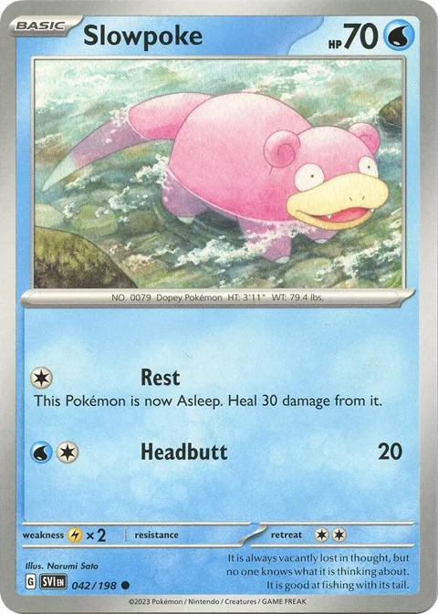 Slowpoke #042/198 Pokémon card from Scarlet & Violet Base Set