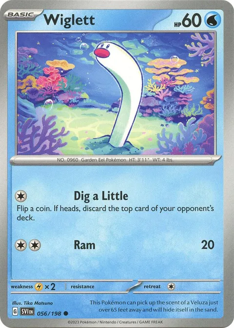 Wiglett #056/198 Pokémon card from Scarlet & Violet Base Set