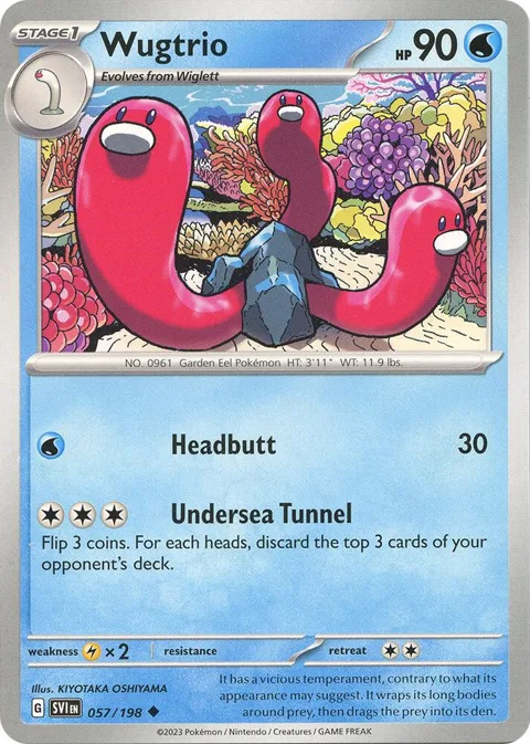Wugtrio #057/198 Pokémon card from Scarlet & Violet Base Set