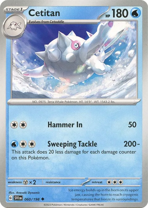Cetitan #060/198 Reverse Holofoil Pokémon card from Scarlet & Violet Base Set