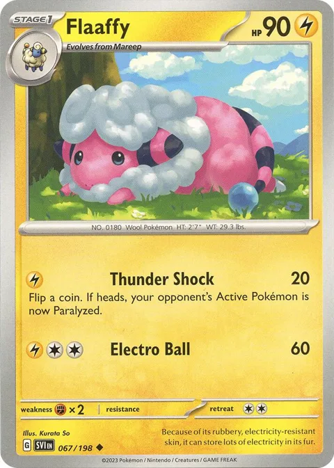 Flaaffy #067/198 Pokémon card from Scarlet & Violet Base Set