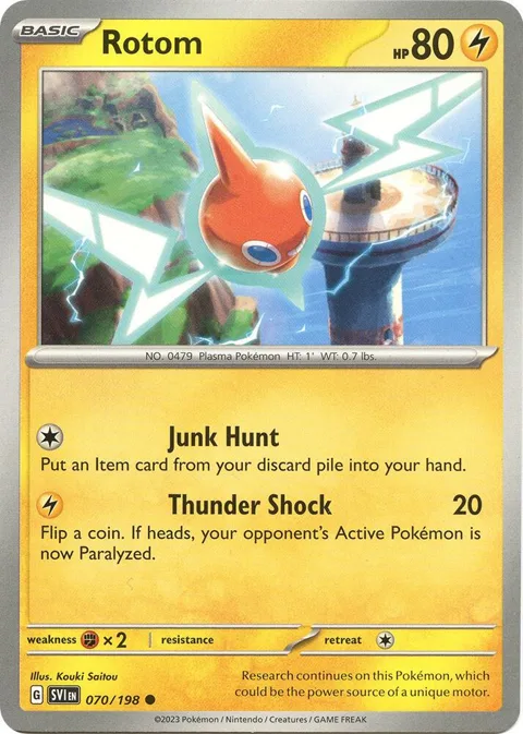 Rotom #070/198 Reverse Holofoil Pokémon card from Scarlet & Violet Base Set