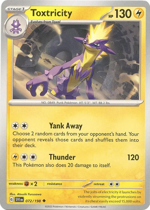 Toxtricity #072/198 Pokémon card from Scarlet & Violet Base Set