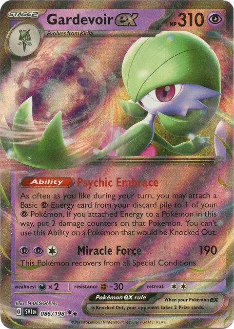 Gardevoir ex #086/198 Holofoil Pokémon card from Scarlet & Violet Base Set