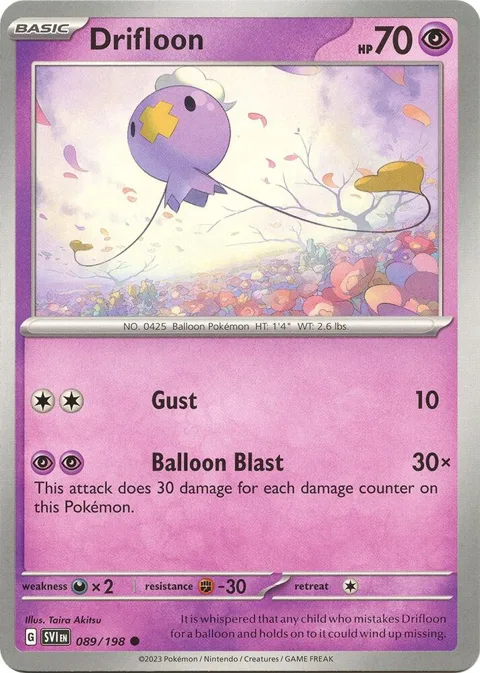 Drifloon #089/198 Pokémon card from Scarlet & Violet Base Set