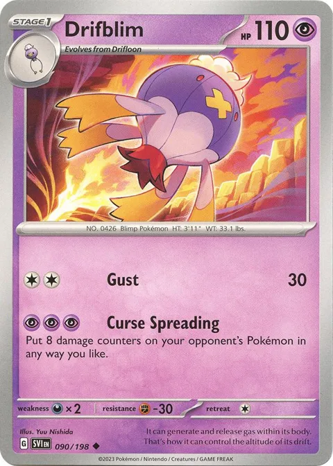 Drifblim #090/198 Pokémon card from Scarlet & Violet Base Set