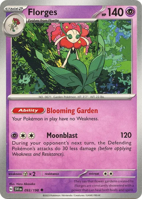 Florges #093/198 Pokémon card from Scarlet & Violet Base Set