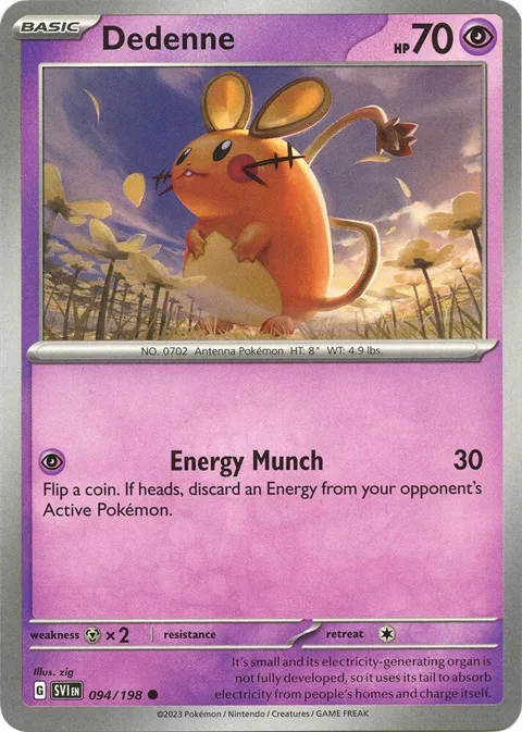 Dedenne #094/198 Pokémon card from Scarlet & Violet Base Set
