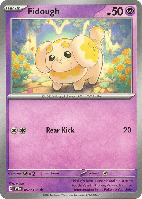 Fidough #097/198 Pokémon card from Scarlet & Violet Base Set