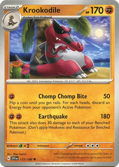 Krookodile #117/198 Pokémon card from Scarlet & Violet Base Set