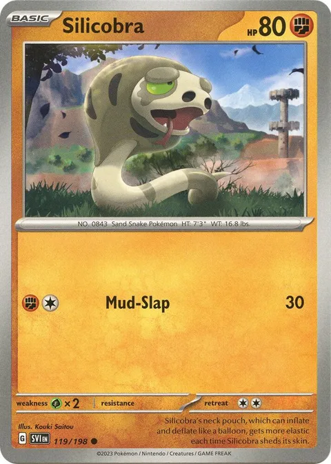 Silicobra #119/198 Pokémon card from Scarlet & Violet Base Set
