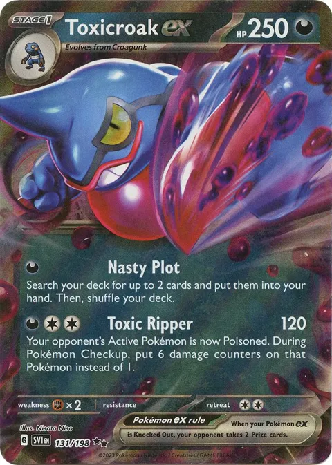 Toxicroak ex #131/198 Holofoil Pokémon card from Scarlet & Violet Base Set