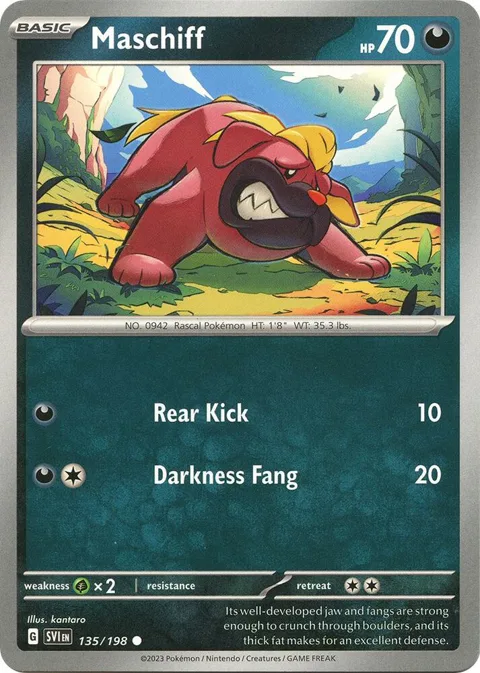 Maschiff #135/198 Pokémon card from Scarlet & Violet Base Set